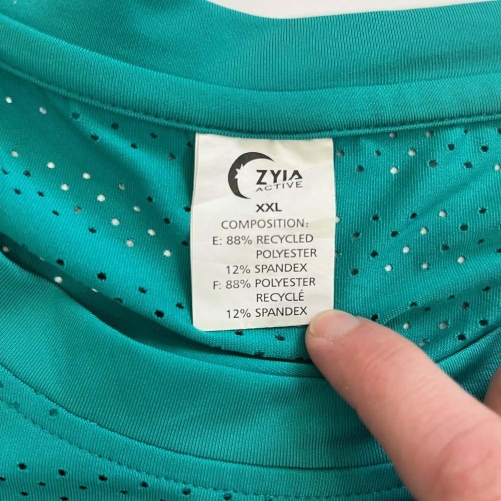 Zyia Active Chill Perforated Long Sleeve Top Size XXL Green - Picture 3 of 7
